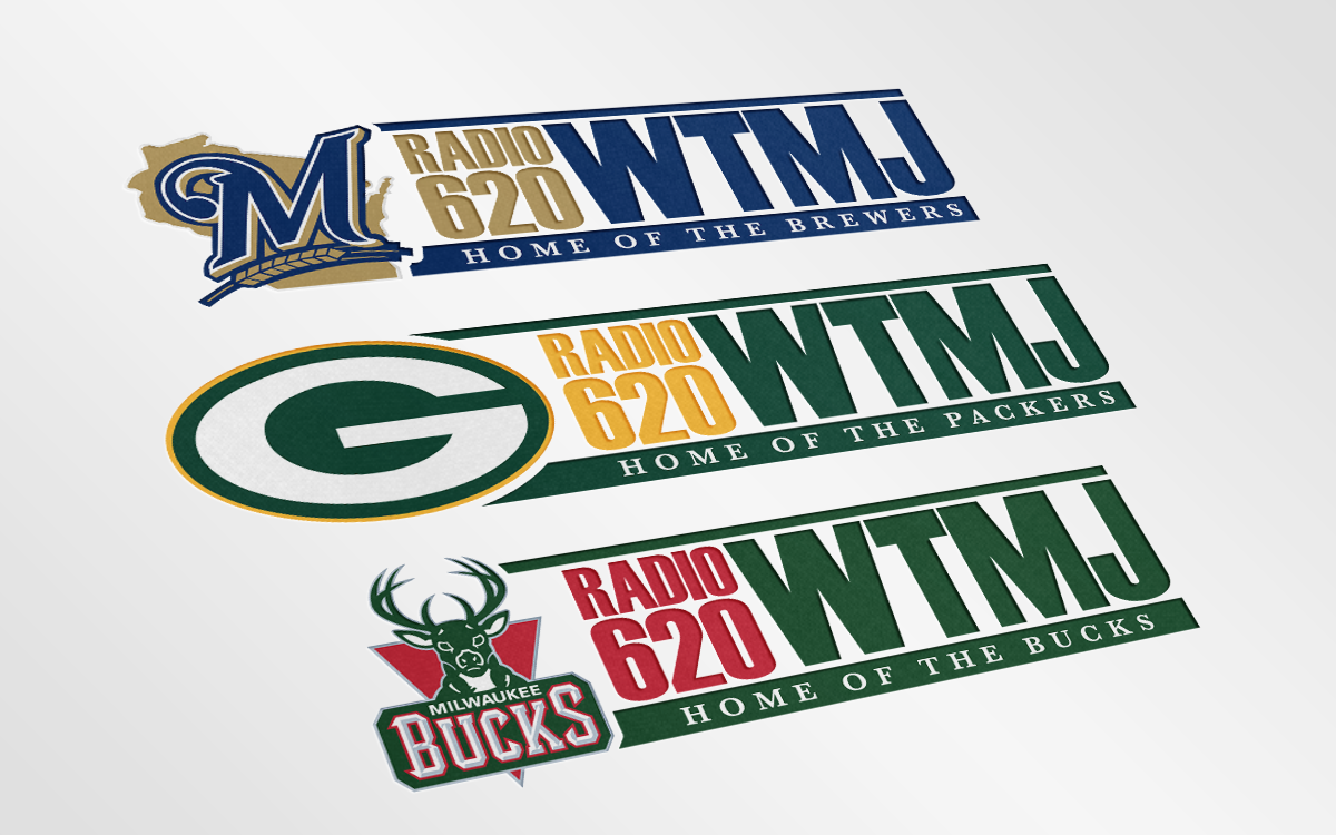 620 WTMJ Sports Logos - Milwaukee Brewers, Green Bay Packers, Milwaukee Bucks